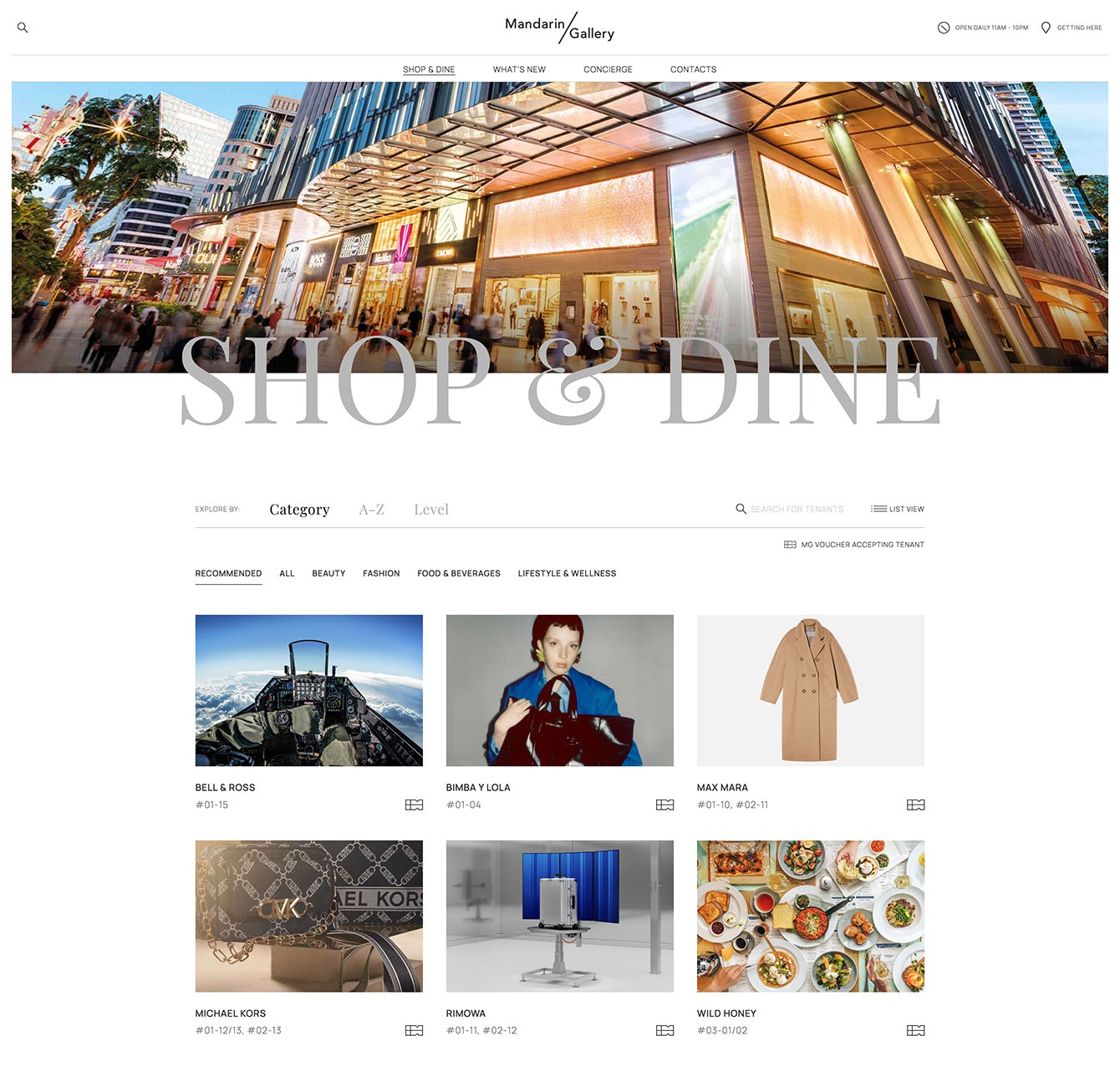 Mandarin Gallery Website for Singapore s iconic Shopping Mall