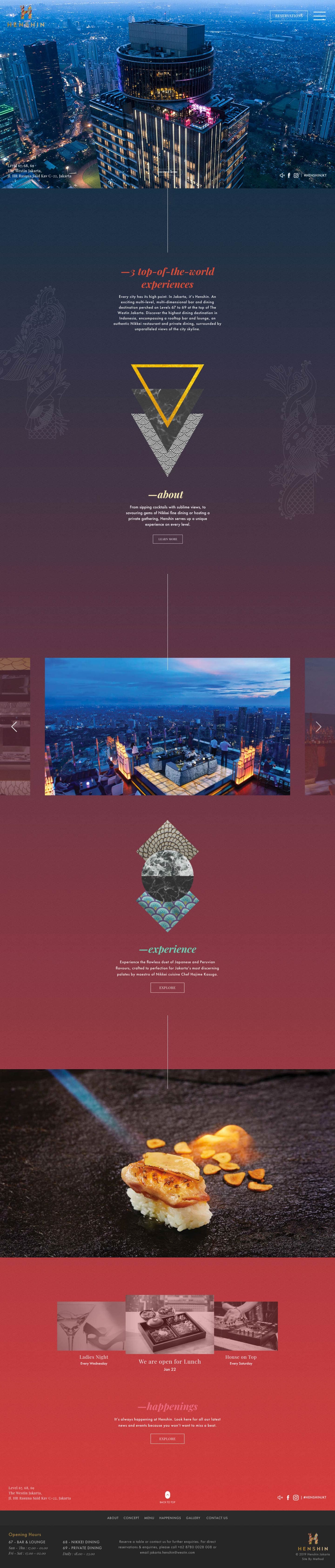 Henshin Jakarta Website Design For The Highest Restaurant In Jakarta Method Media