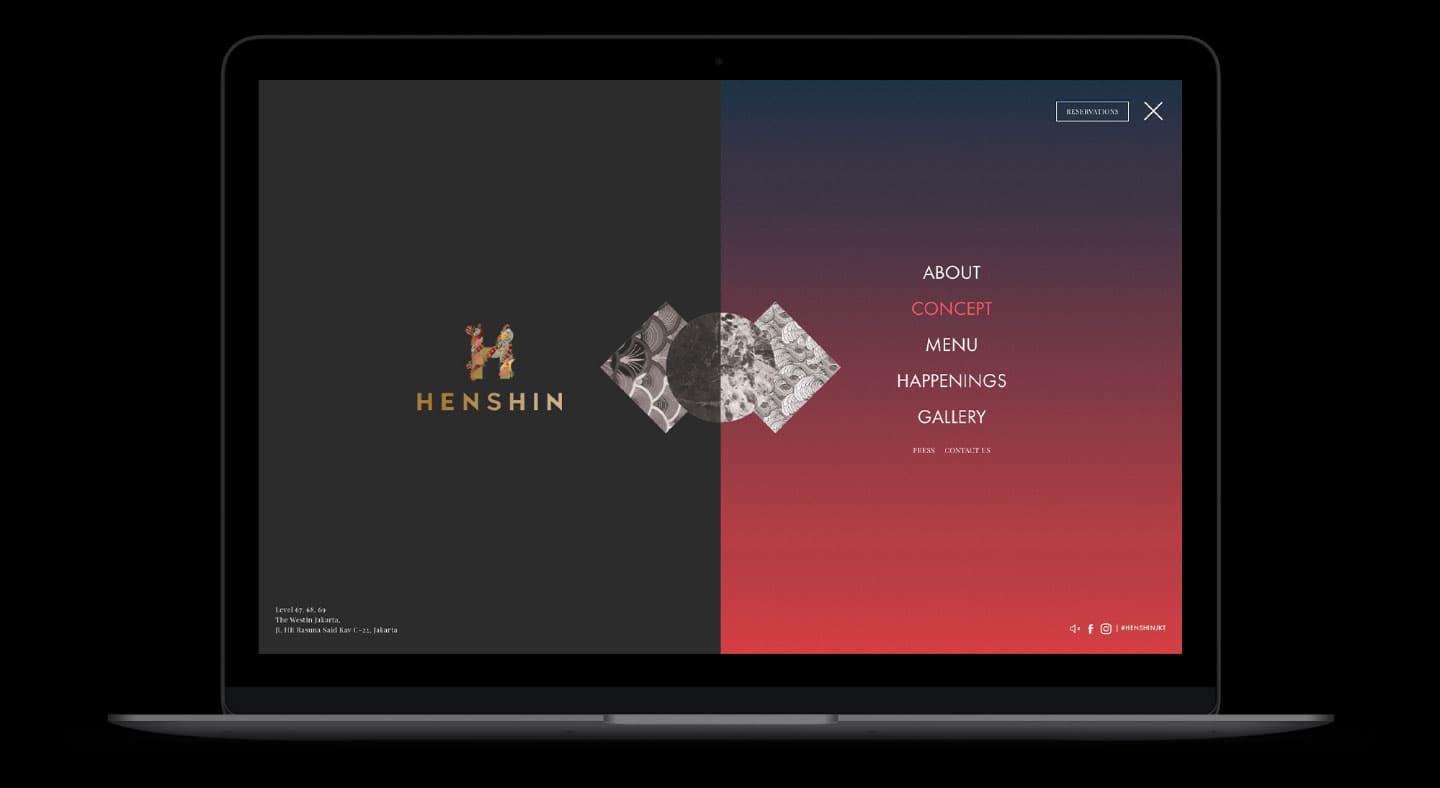 Henshin Jakarta Website Design For The Highest Restaurant In Jakarta Method Media